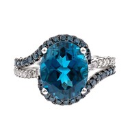 Londonblauer Topas-Goldring