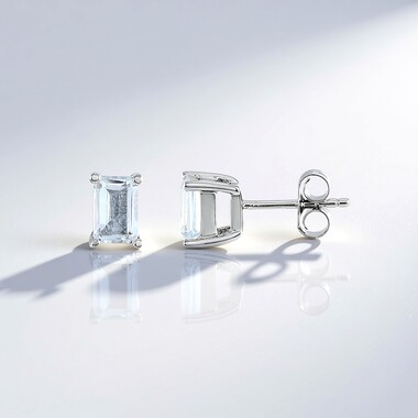 Pendientes en plata con Topacio blanco