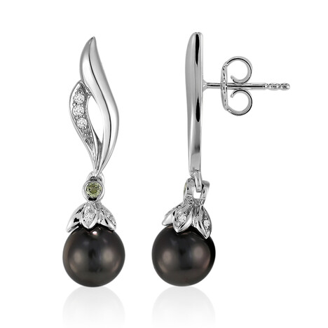 Zilveren oorbellen met Tahiti parels (TPC)