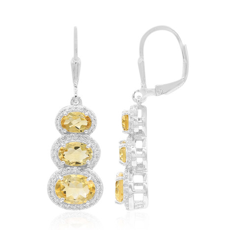 Pendientes en plata con Citrino