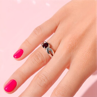 Bague en argent et Grenat Rhodolite