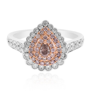 Pinkfarbener I1 Diamant-Goldring (CIRARI)