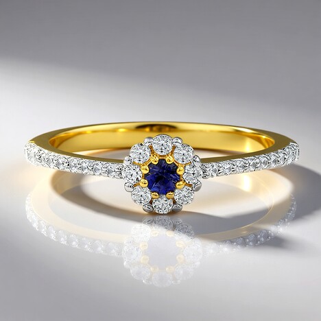 Anello in oro con Dumortierite