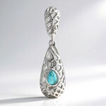 Ciondolo in argento con Apatite Blu (MONOSONO COLLECTION)