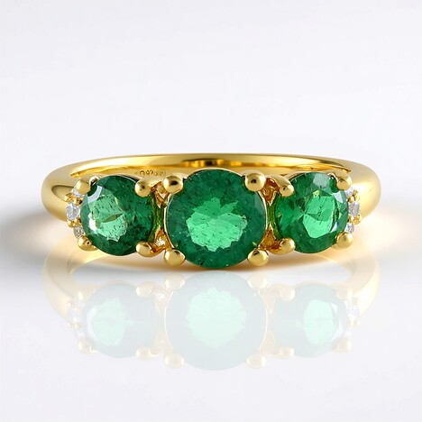 Anello in argento con Apatite Verde