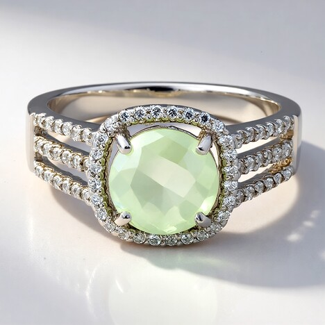 Bague en argent et Préhnite