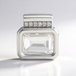 Ciondolo in argento con Topazio Bianco (MONOSONO COLLECTION)