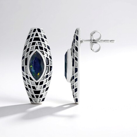 Orecchini in argento con Opale Mezezo (SAELOCANA)