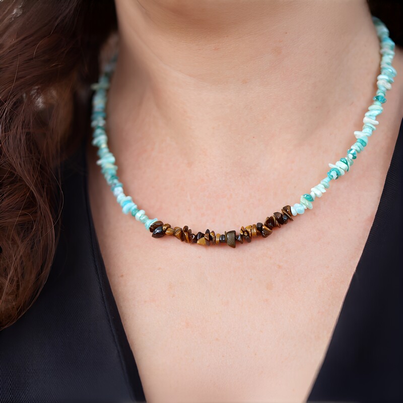 Edelstein-Silberhalskette