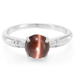 Bague en argent et Scapolite œil-de-chat