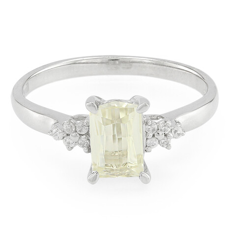 Anello placcato in platino con Kunzite Canarino