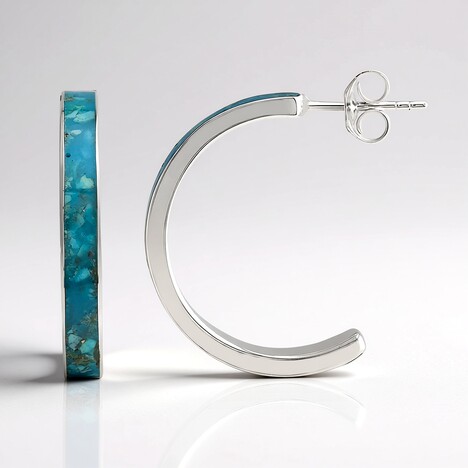 Orecchini in argento con Turchese Kingman Mohave Blu (Jones Lee)