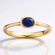 Anello in oro con Zaffiro Ceylon Blu