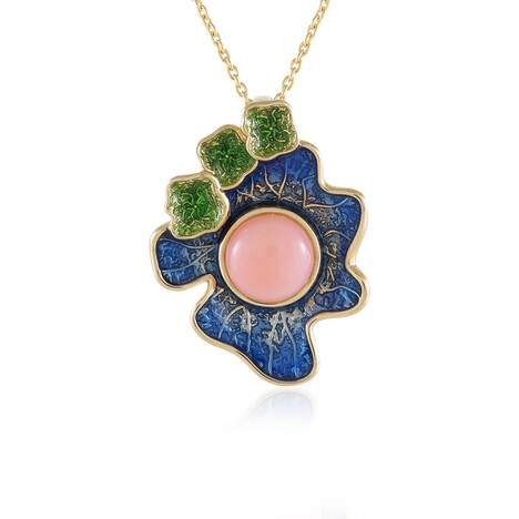 Pinkfarbener Opal-Silberhalskette (Adela Silber)