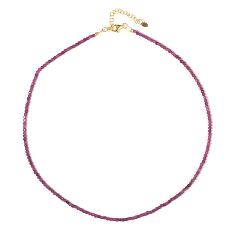 Zilveren halsketting met Mozambique robijnen