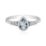 Zilveren ring met een Braziliaanse Aquamarijn