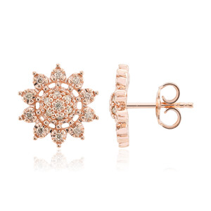 I1 Argyle Rose de France Diamond Silver Earrings (Annette)