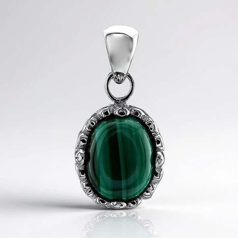 Pendentif en argent et Malachite (Art of Nature)