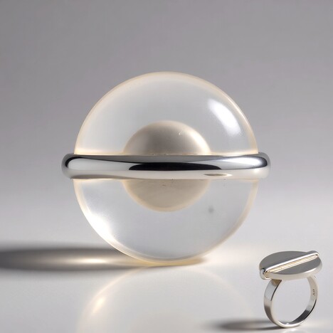 Anello in argento con Agata Bianca