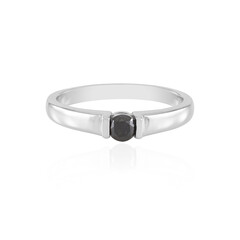 Schwarzer Brillant-Silberring