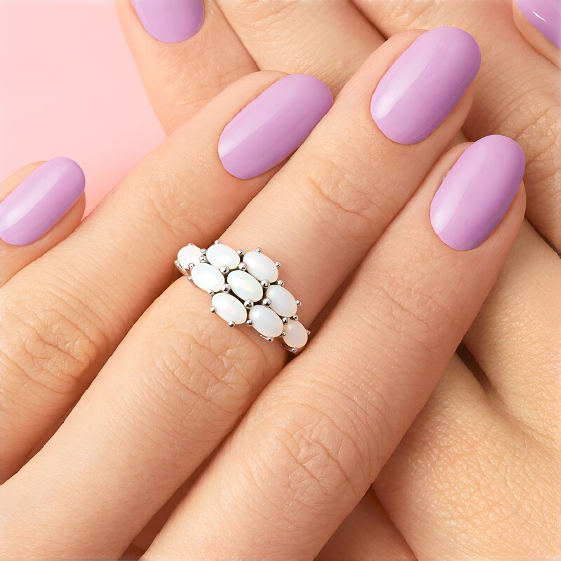 Weißer Opal-Silberring