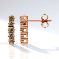 Boucles d'oreilles en argent et Diamant rose de France VS1 d'Argyle (Annette)