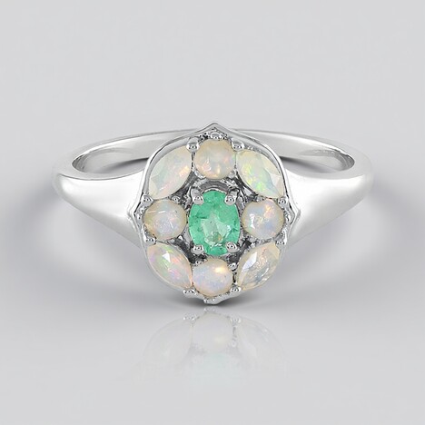 Anello in argento con Smeraldo Russo