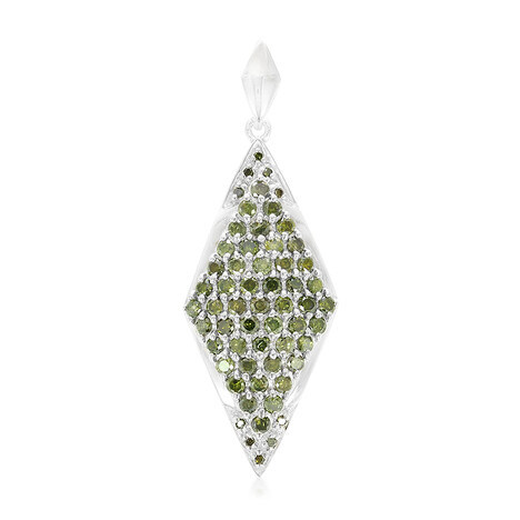 Ciondolo placcato in platino con Diamante Fancy