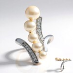 Anello in argento con Perla d'Acqua Dolce Bianca (TPC)