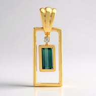 Pendentif en argent et Indicolite