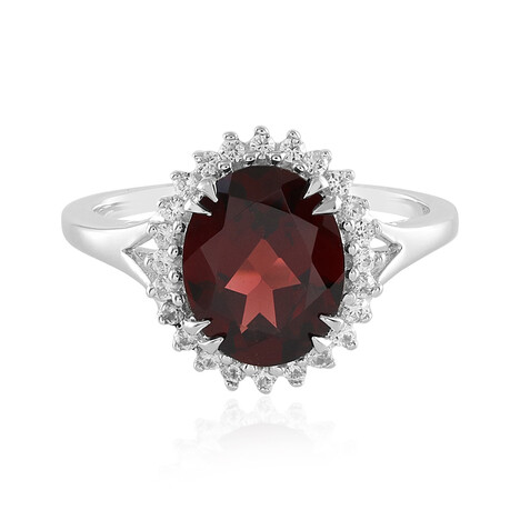 Anillo en plata con Granate de Mozambique