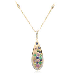 Collier en or et Saphir bleu de Ceylan