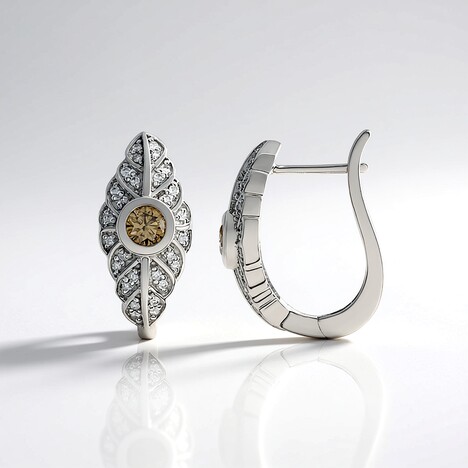 Orecchini in oro con Diamante Champagne I2 (de Melo)