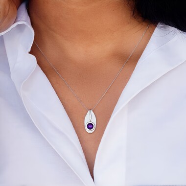 Amethyst-Silberanhänger (MONOSONO COLLECTION)