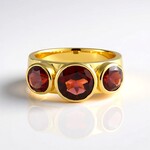 Anello in argento con Granato Mozambico (de Melo Essence)