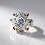 Anello in argento con Zaffiro Ceylon Blu (non riscaldato)