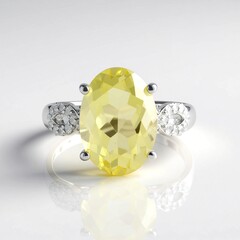 Anello in argento con Quarzo Limone