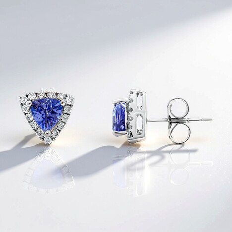 Boucles d'oreilles en or et Tanzanite AAA