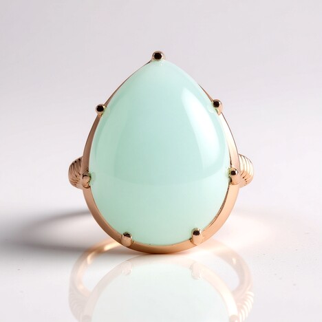 Anello in argento con Calcedonio Acqua (Adela Silber)