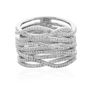 Zilveren ring met witte topaasstenen