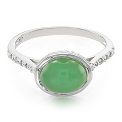 Bague en argent et Chrysoprase impériale