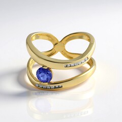 Anello in oro con Tanzanite AAA (de Melo Gold)