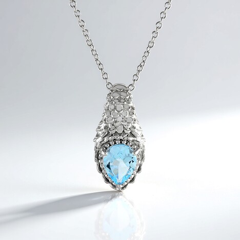 Collana in argento con Topazio Blu Cielo