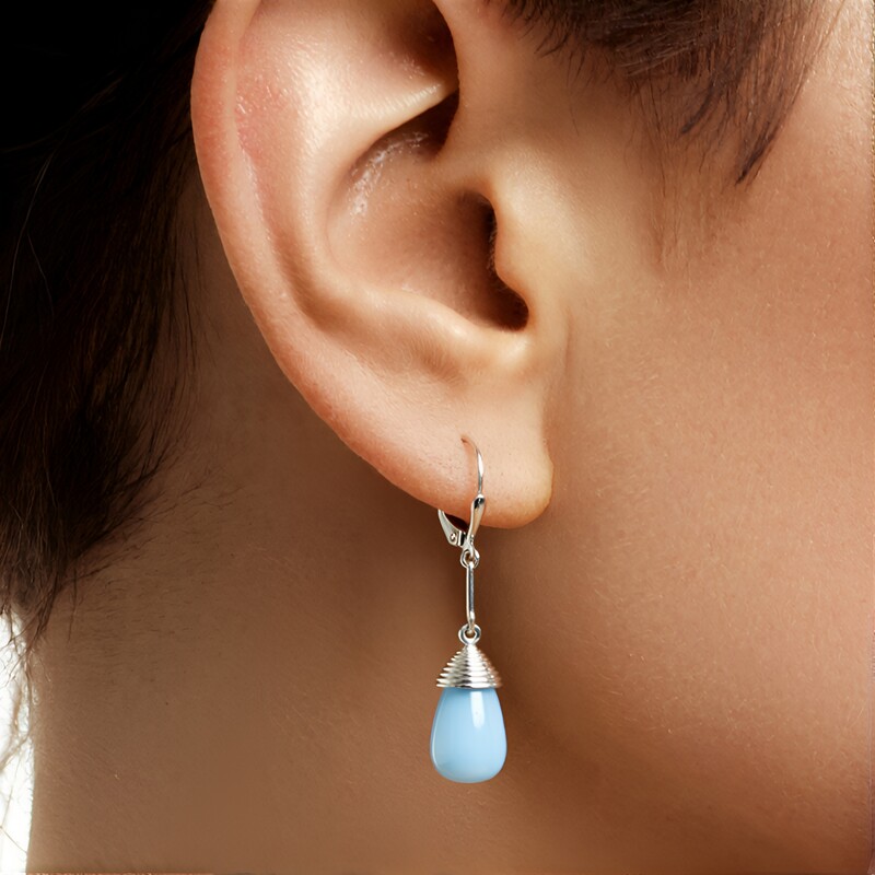 Orecchini in argento con Onice Blu (MONOSONO COLLECTION)