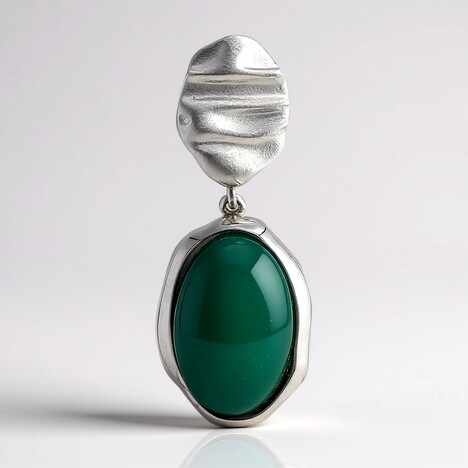 Ciondolo in argento con Onice Verde