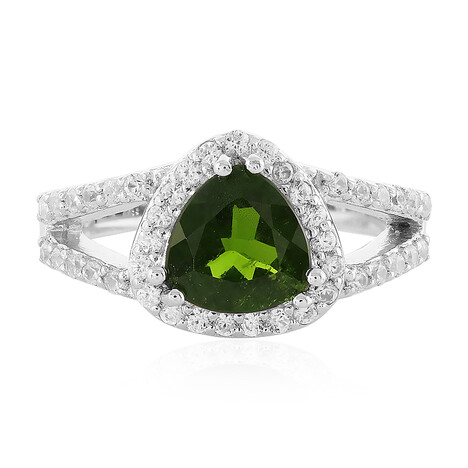 Anello in argento con Diopside Russo