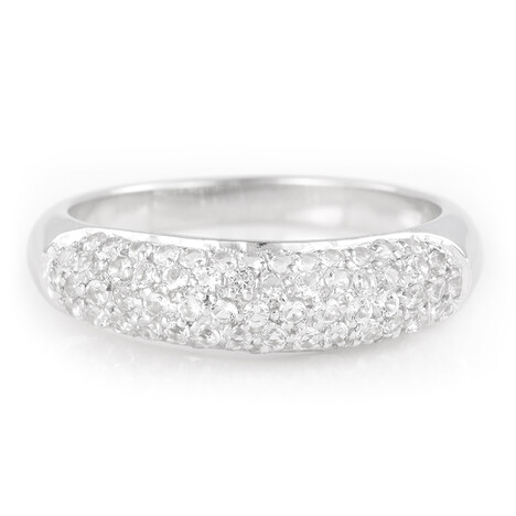 Anello in argento con Topazio Bianco