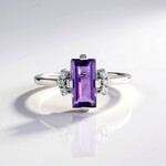 Bague en argent et Améthyste du Maroc