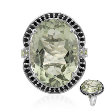 Grüner Amethyst-Silberring