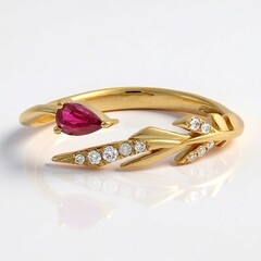 Anello in oro con Rubino Mozambico